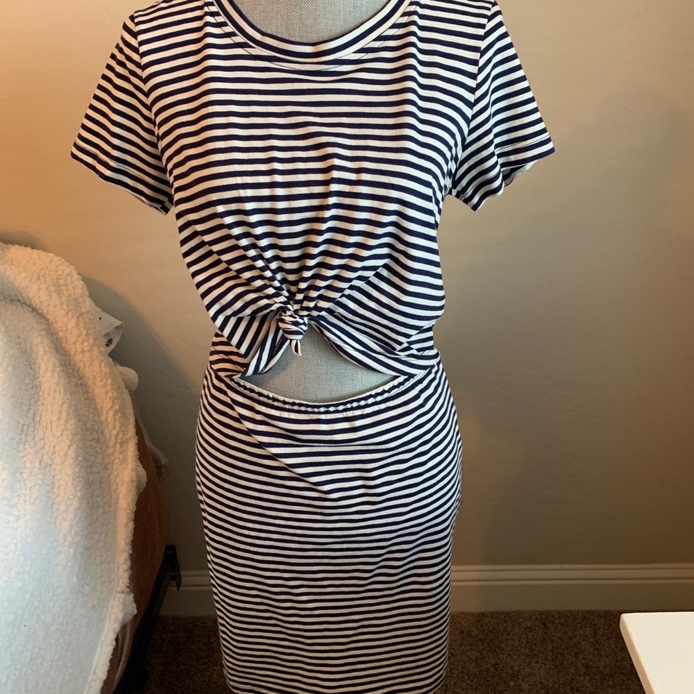 Navy/White striped Dress